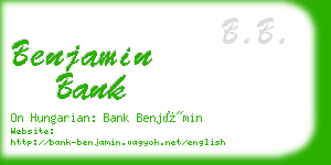 benjamin bank business card